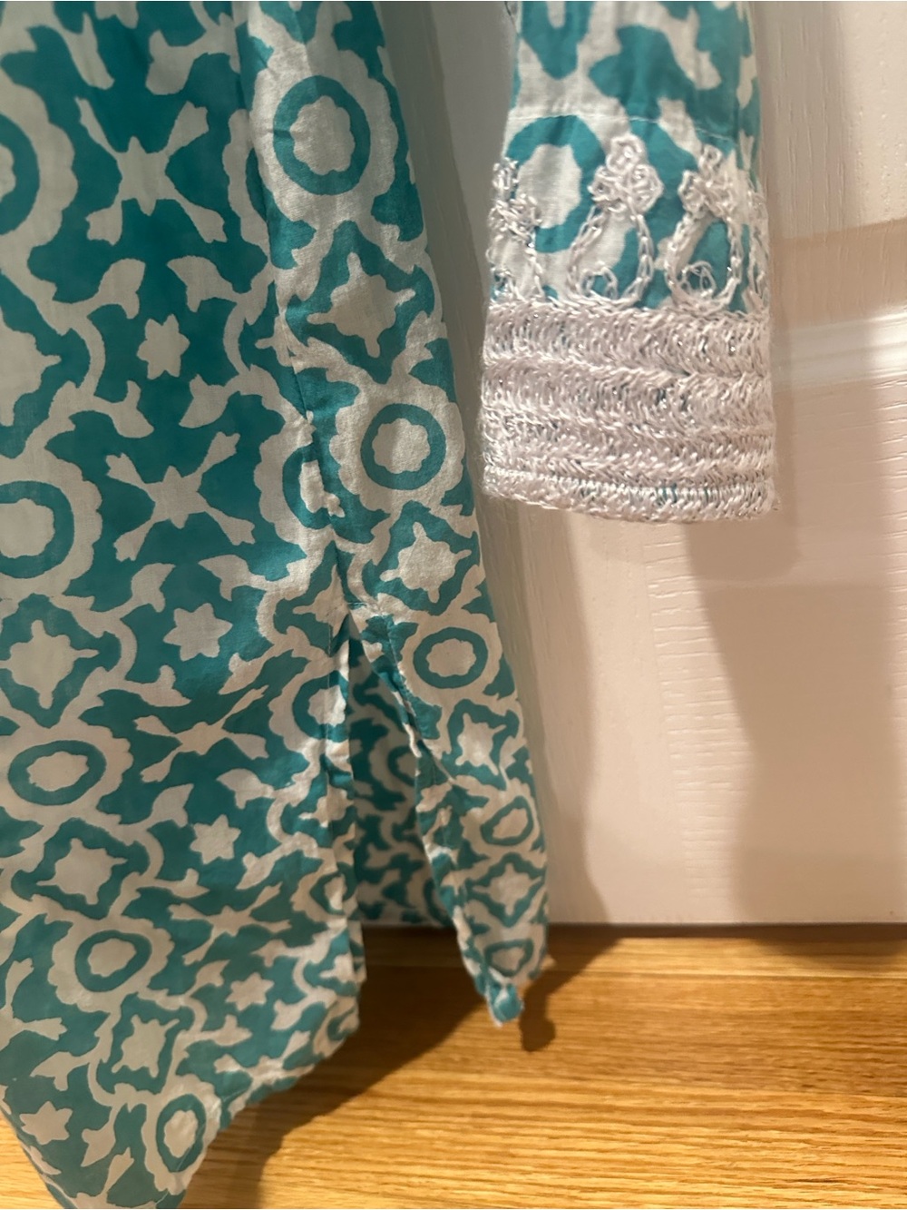 Roberta Roller Rabbit Turquoise & White Patterned Tunic - Picture 8 of 8